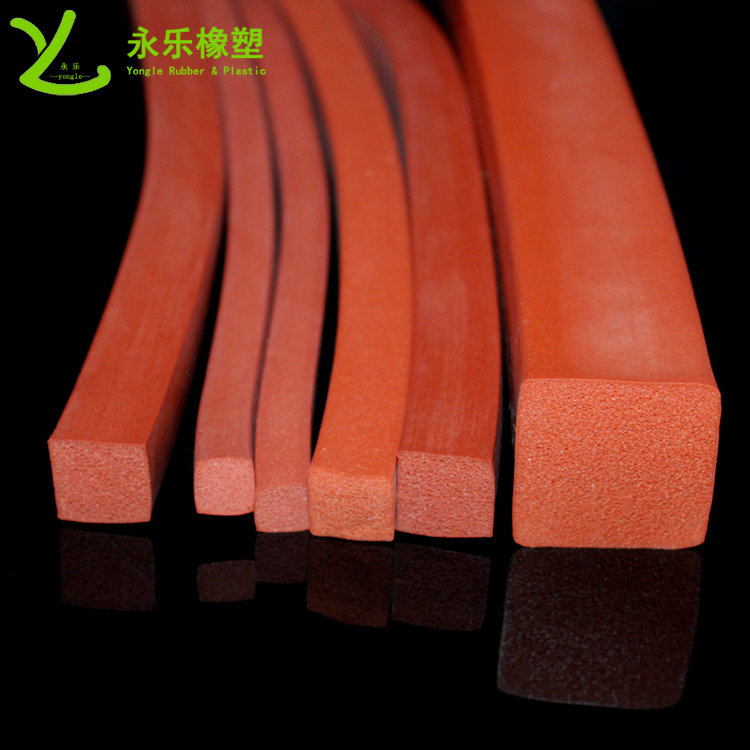 擠出硅膠密封條，耐高溫發(fā)泡硅膠條，阻燃硅膠發(fā)泡條