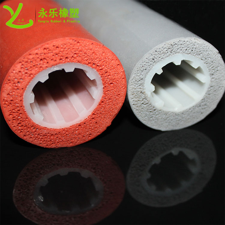 復合發(fā)泡硅膠管，耐高溫發(fā)泡硅膠管，保溫發(fā)泡硅膠管