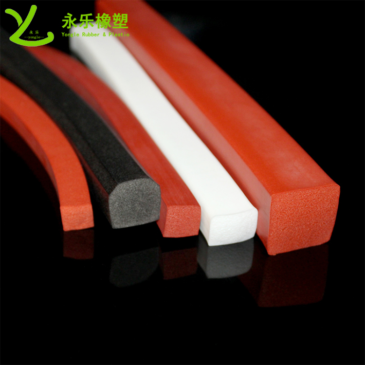 擠出防撞發(fā)泡硅膠條，阻燃發(fā)泡硅膠條，無(wú)氣味門(mén)窗發(fā)泡硅膠密封條