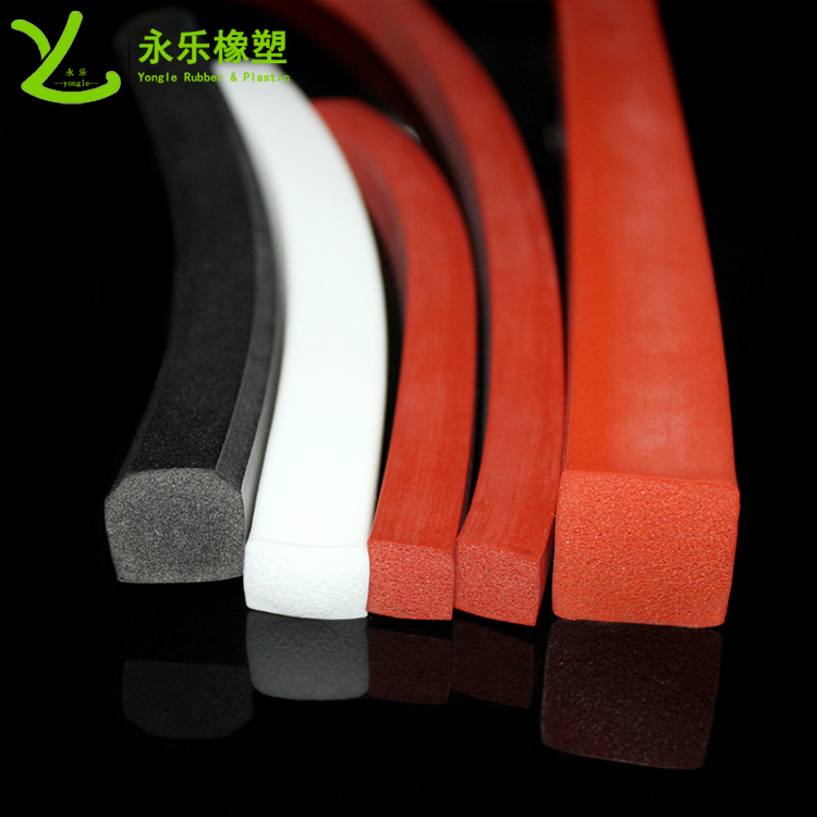 擠出防撞發(fā)泡硅膠條，阻燃發(fā)泡硅膠條，無(wú)氣味門(mén)窗發(fā)泡硅膠密封條